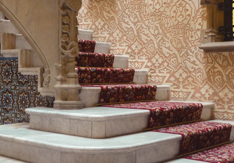 Stair Runner with Elegant Border